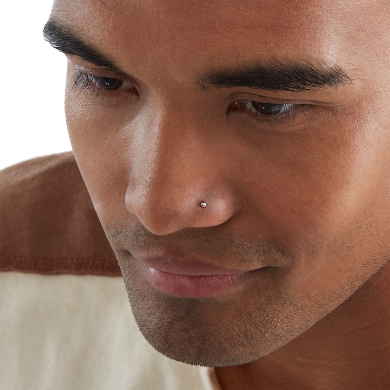 Main Image 3 of Semi-Solid Sterling Silver Crystal Nose Stud Set - 22G