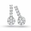 Thumbnail Image 1 of 1/3 CT. T.W. Diamond Flower Earrings in 14K White Gold