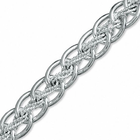 Sterling Silver Fancy Link Chain Bracelet - 7.5"
