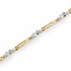 Thumbnail Image 1 of Aquamarine Bridge Bracelet in 10K Gold