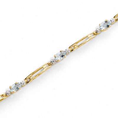 Aquamarine Bridge Bracelet in 10K Gold