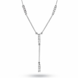 1/4 CT. T.W. Diamond Drop Necklace in 14K White Gold