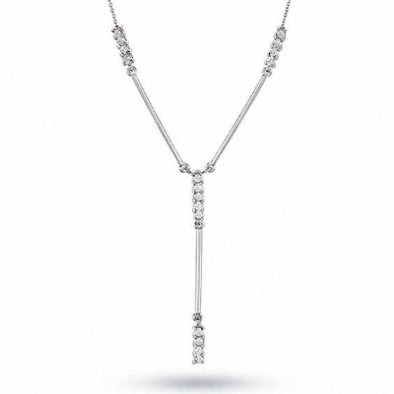 1/4 CT. T.W. Diamond Drop Necklace in 14K White Gold