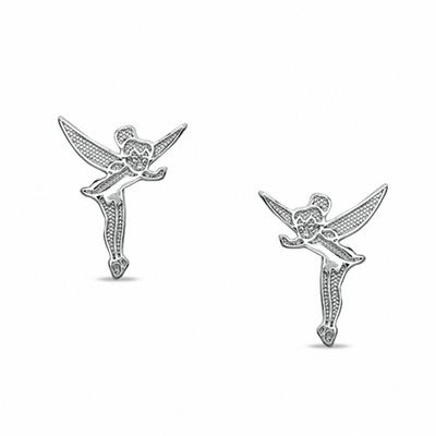 Child's Tinkerbell Stud Earrings in Sterling Silver