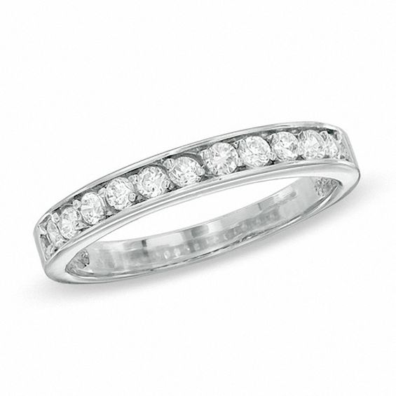 Cubic Zirconia Pavé Wedding Band in Sterling Silver