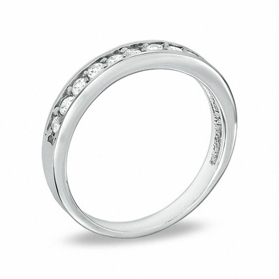 Cubic Zirconia Pavé Wedding Band in Sterling Silver