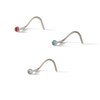 Thumbnail Image 0 of Solid Stainless Steel Crystal Screw Nose Stud Set - 20G