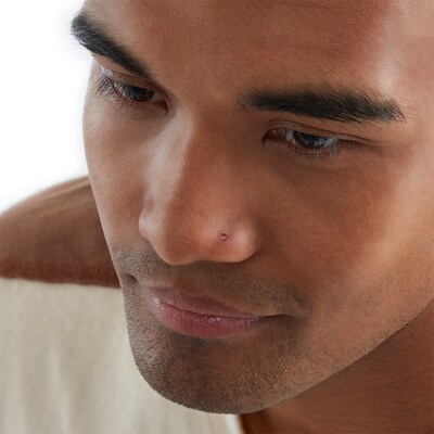 Semi-Solid Stainless Steel Crystal Screw Nose Stud Set - 20G