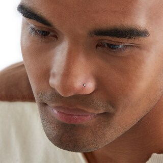 Semi-Solid Stainless Steel Crystal Screw Nose Stud Set - 20G