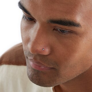 Semi-Solid Stainless Steel Crystal Screw Nose Stud Set - 20G