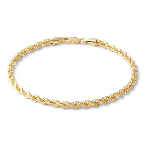 10K Hollow Gold Rope Chain Bracelet