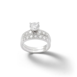 Cubic Zirconia Pavé Bridal Set in Sterling Silver