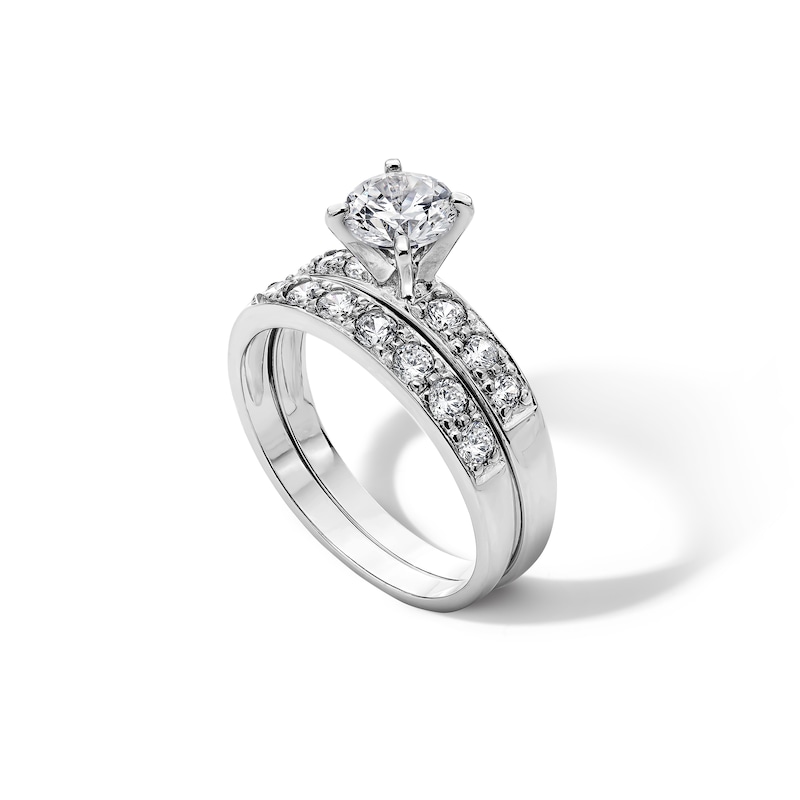 Main Image 3 of Sterling Silver CZ Channel Bridal Set