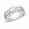 Thumbnail Image 1 of 3mm Cubic Zirconia Solitaire Bypass Engagement Ring in Sterling Silver