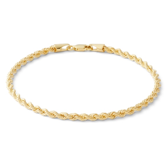 10K Hollow Gold Rope Chain Bracelet