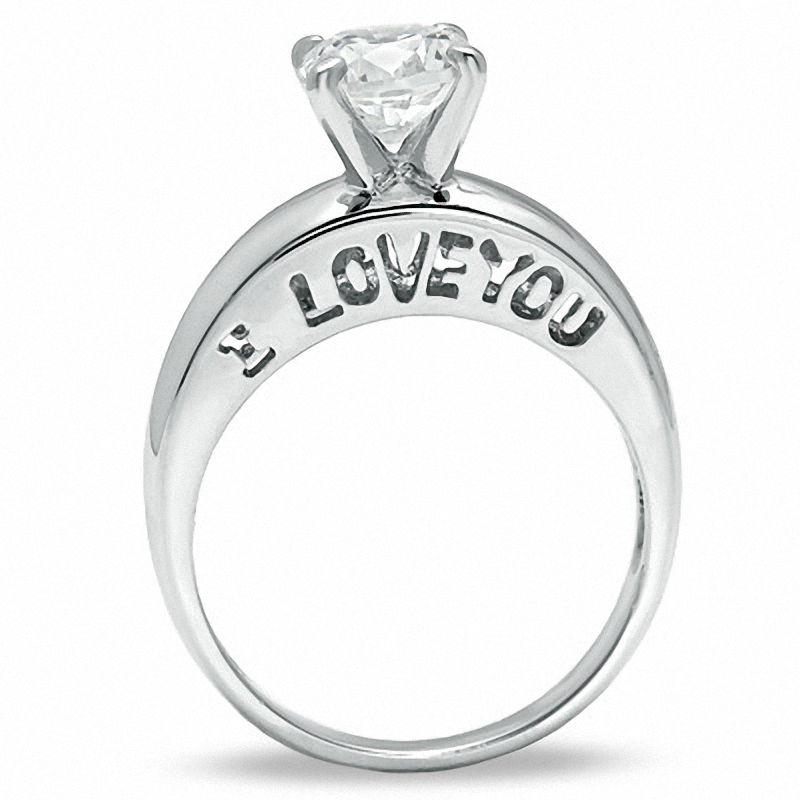 Main Image 2 of 7mm Cubic Zirconia Solitaire Engagement Ring in Sterling Silver - Size 7