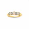 Thumbnail Image 1 of Opal Three Stone Ring in 10K Gold with Diamond Accents - Size 7
