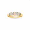 Thumbnail Image 0 of Opal Three Stone Ring in 10K Gold with Diamond Accents - Size 7