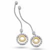 Thumbnail Image 0 of 1/4 CT. T.W. Diamond Circle Threader Style Earrings in 14K Two-Tone Gold