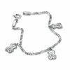 Thumbnail Image 1 of Child's Figaro Bracelet in Sterling Silver with Dangling Bears - 5.5"