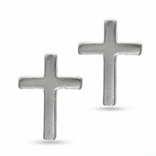 Cross Stud Earrings in Sterling Silver