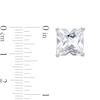 Thumbnail Image 2 of 10mm Princess-Cut Cubic Zirconia Stud Earrings in Sterling Silver