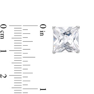 10mm Princess-Cut Cubic Zirconia Stud Earrings in Sterling Silver