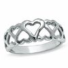 Sterling Silver Open Hearts Band -Size 7