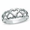 Thumbnail Image 1 of Sterling Silver Open Hearts Band -Size 7