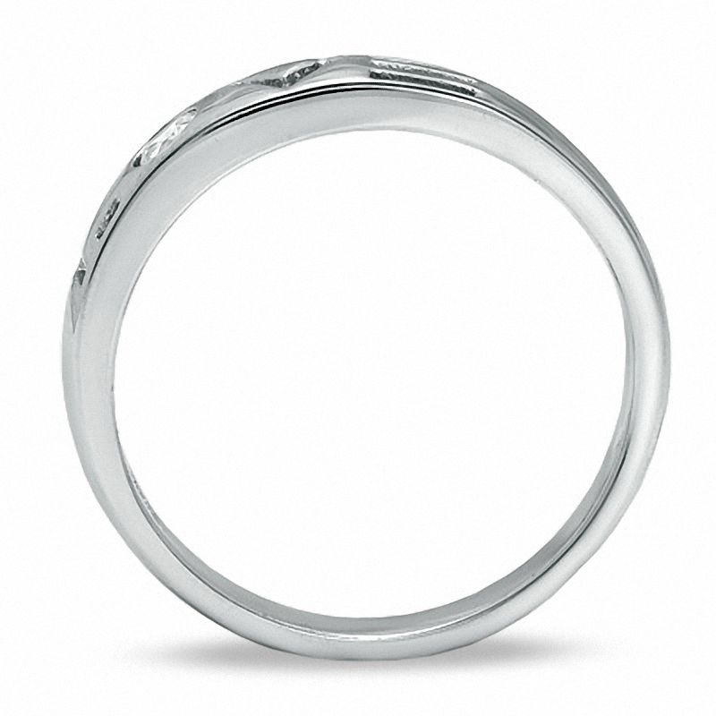 Main Image 2 of Cubic Zirconia LOVE Band in Sterling Silver