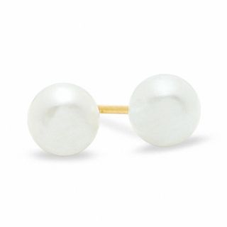 4.5mm Freshwater Cultured Pearl Stud Earrings in 10K Gold