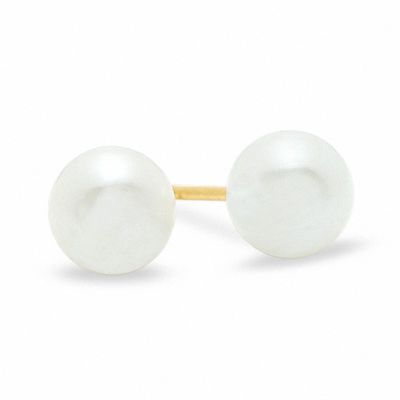 4.5mm Freshwater Cultured Pearl Stud Earrings in 10K Gold
