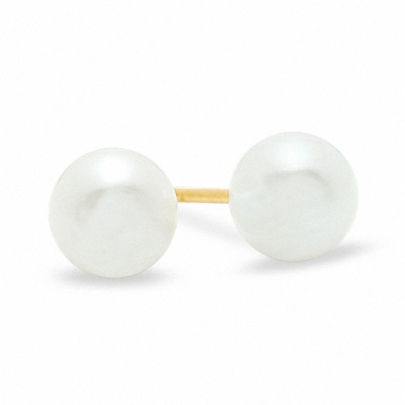 4.5mm Cultured Freshwater Pearl Stud Earrings in 10K Gold