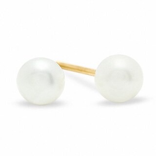 4.25mm Freshwater Cultured Pearl Stud Earrings in 10K Gold
