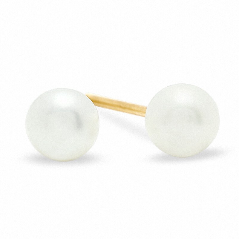 4.25mm Freshwater Cultured Pearl Stud Earrings in 10K Gold