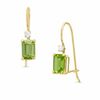 Thumbnail Image 1 of Octagonal Peridot Drop Earrings in 10K Gold with CZ