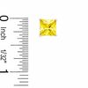 Thumbnail Image 1 of 8.0mm Princess-Cut Golden Cubic Zirconia Stud Earrings in Sterling Silver