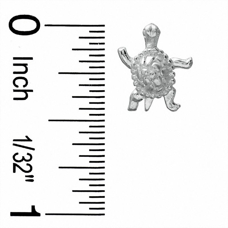 Main Image 2 of Sterling Silver Oxidized Turtle Stud Earrings