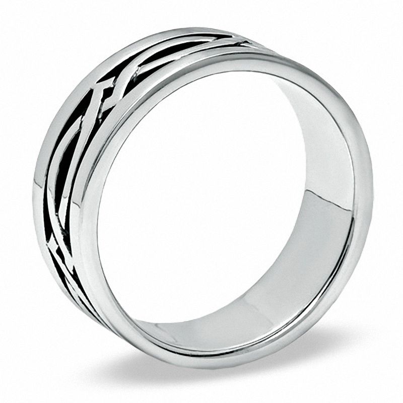 Men's Tribal Ring in Oxidized Sterling Silver - Size 10