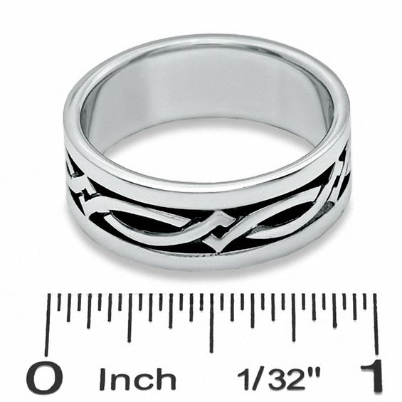Men's Tribal Ring in Oxidized Sterling Silver - Size 10