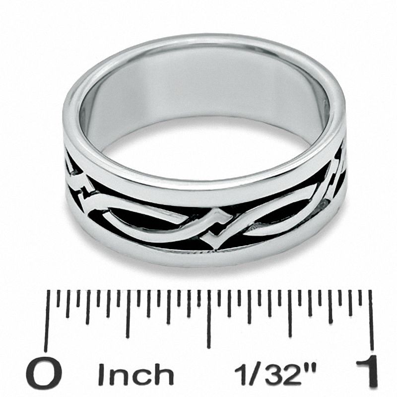 Men's Tribal Ring in Oxidized Sterling Silver - Size 10