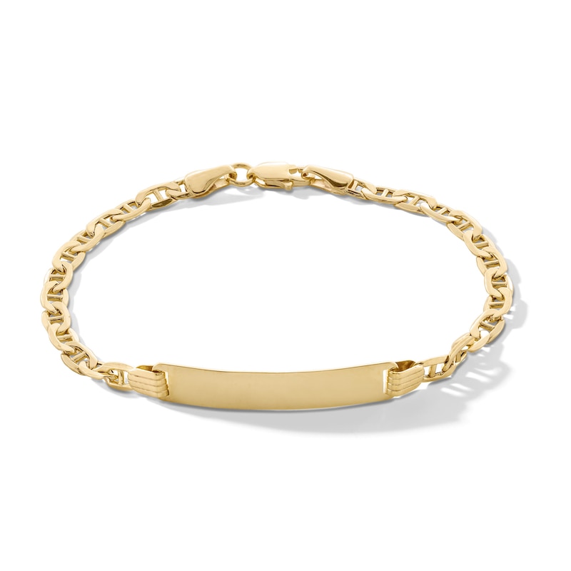 Child's 080 Gauge Mariner Chain ID Bracelet in 10K Hollow Gold - 6"