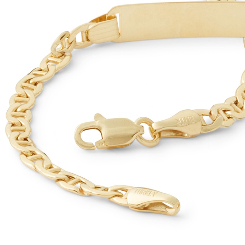Child's 080 Gauge Mariner Chain ID Bracelet in 10K Hollow Gold - 6"
