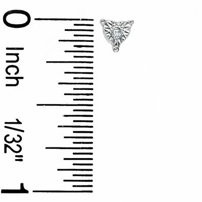 Diamond Accent Heart Illusion Solitaire Earrings in 10K White Gold