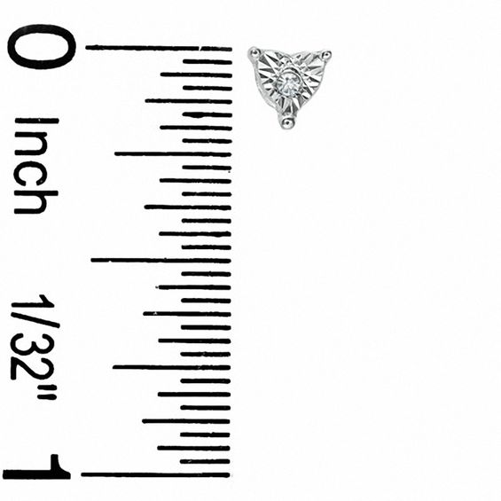 Diamond Accent Heart Illusion Solitaire Earrings in 10K White Gold