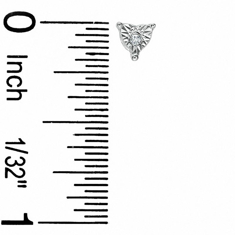 Diamond Accent Heart Illusion Solitaire Earrings in 10K White Gold