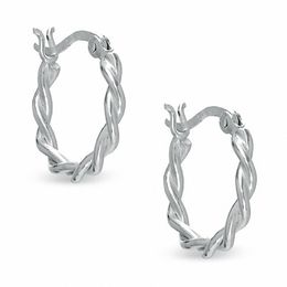 Sterling Silver 16mm Twisted Hoop Earrings