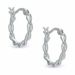 Sterling Silver 16mm Twisted Hoop Earrings