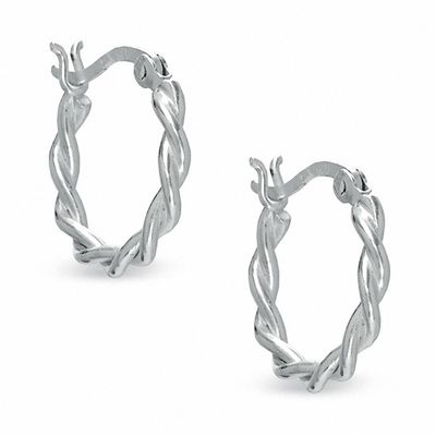 Sterling Silver 16mm Twisted Hoop Earrings