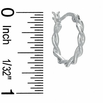 Sterling Silver 16mm Twisted Hoop Earrings